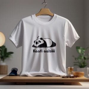Kafi Aalsi Cute Panda Printed T-Shirt for Lazy Souls | Unisex | Hutke