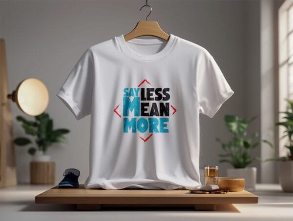 Say Less Mean More Motivational Quote Printed Cotton T-Shirt for Men | Hutke