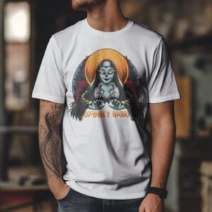 Spooky Babe Halloween Graphic Printed Cotton T-Shirt | Hutke