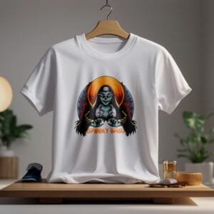 Spooky Babe Halloween Graphic Printed Cotton T-Shirt | Hutke