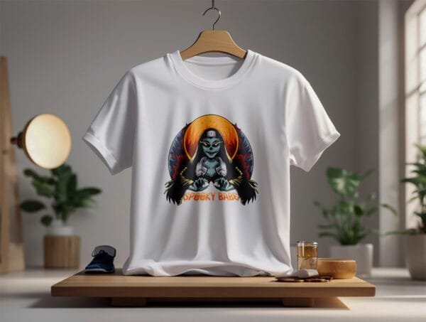 Spooky Babe Halloween Graphic Printed Cotton T-Shirt | Hutke