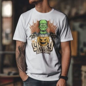 Monster Pumpkin Spooky Season Halloween Graphic Cotton T-Shirt | Hutke