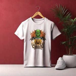 Monster Pumpkin Spooky Season Halloween Graphic Cotton T-Shirt | Hutke