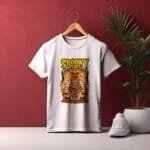 Spooky Vibes Pumpkin Halloween Typography Cotton T-Shirt | Hutke