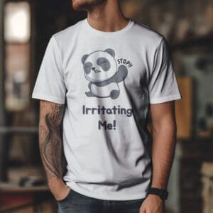 Stop Irritating Me Cute Panda Cartoon T-Shirt for Teens | Hutke
