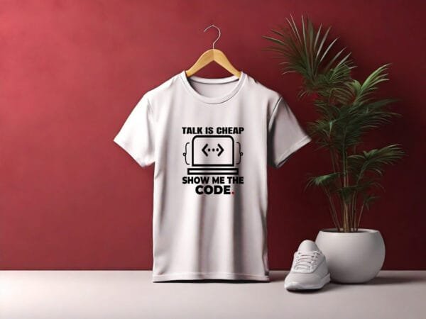 Talk is Cheap Show Me The Code! T-Shirt for Programmers | Hutke