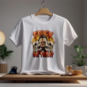 Trick or Treat Monster Halloween Graphic Printed Cotton T-Shirt | Hutke